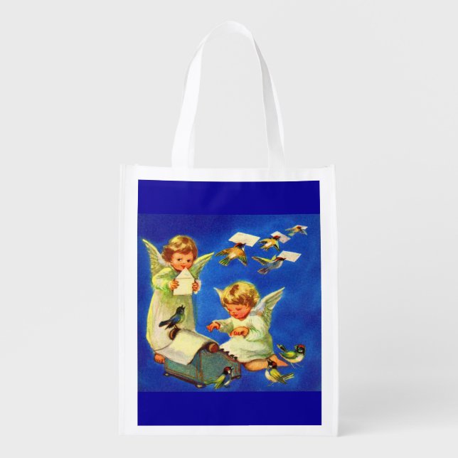 angel mail office print grocery bag (Front)