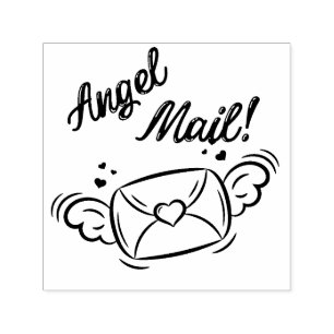 Angel Mail Self Inking Rubber Stamp