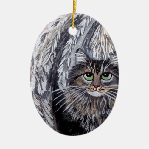 Angel Maine Coon Cat Ornament