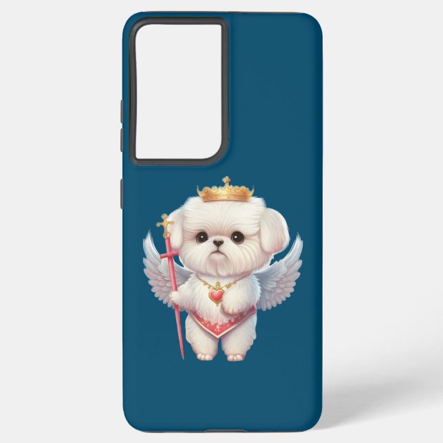 Angel Maltese Puppy, Maltes dog lovers and owners Samsung Galaxy Case (Back)