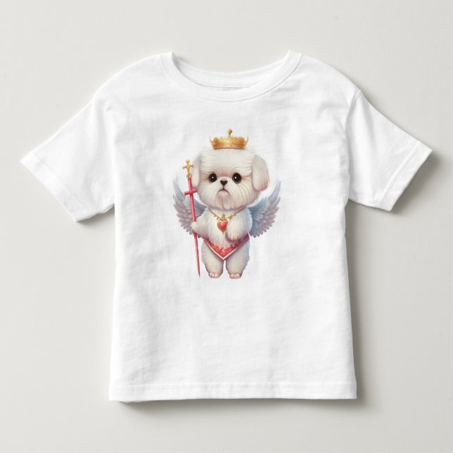 Angel Maltese Puppy, Maltes dog lovers and owners Toddler T-shirt (Front)