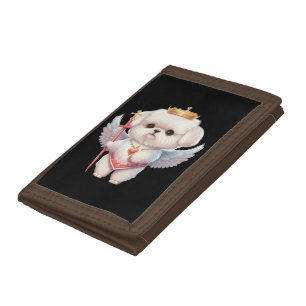 Angel Maltese Puppy, Maltes dog lovers and owners Trifold Wallet