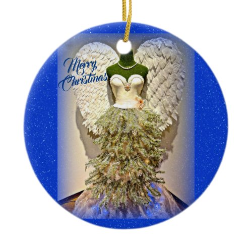 Angel Mannequin Dress Form Christmas Tree Ceramic Ornament