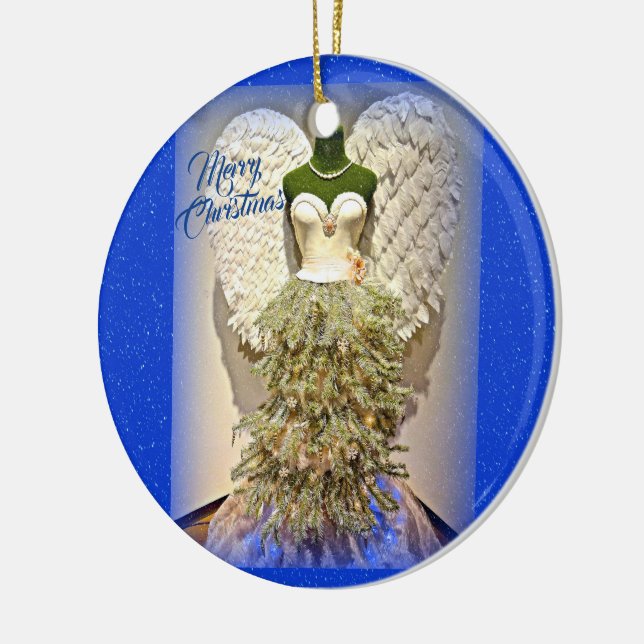 Angel Mannequin Dress Form Christmas Tree Ceramic Ornament | Zazzle