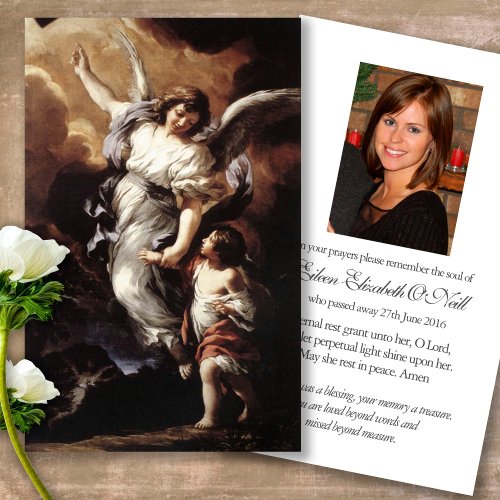 Angel Memorial Loss Funeral Prayer Sympathy Cards