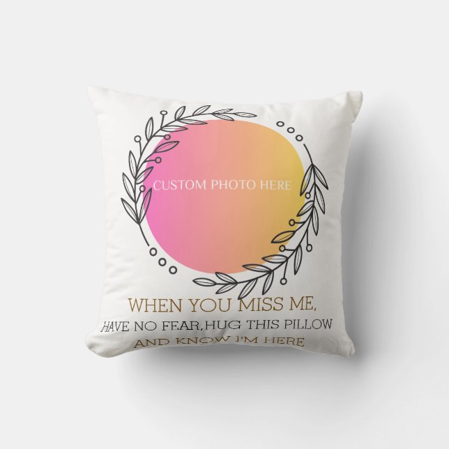 Angel Memorial Pillow with Family Photo (Front)