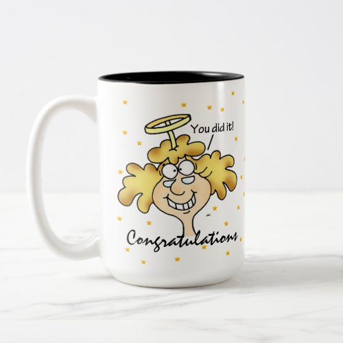 Angel Midges Congratulations Success Diet Win Two_Tone Coffee Mug