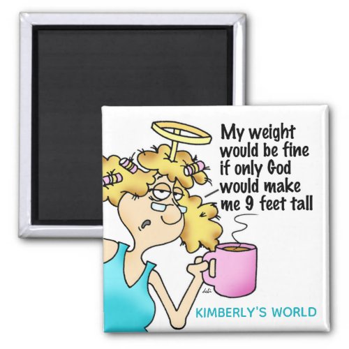 Angel Midges Funny Diet Weight Loss Customizable Magnet