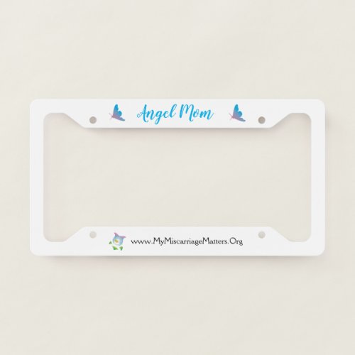 Angel Mom Blue License Plate Frame