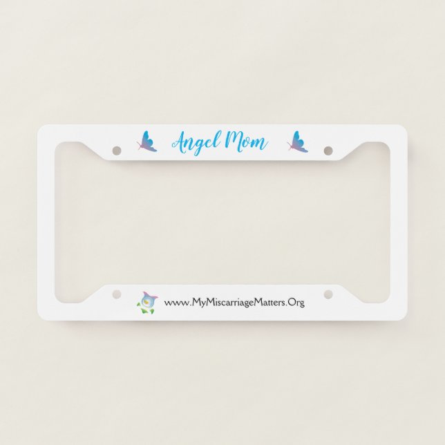Angel Mom, Blue, License Plate Frame (Front)