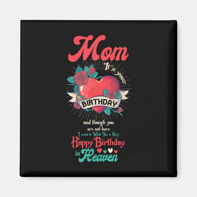 Angel Mom Happy Birthday In Heaven Memorial Day Lo Magnet (Front)