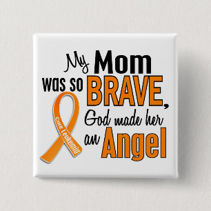 Angel Mom Leukemia Pinback Button