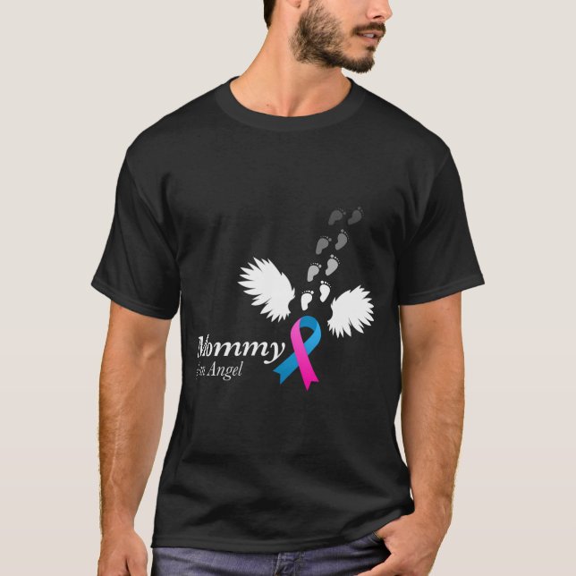 Angel Mommy Miscarriage Awareness Infant Mother Lo T-Shirt (Front)
