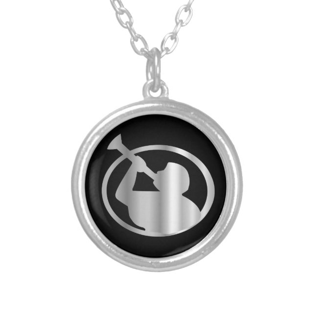 Angel Moroni- A symbol of Mormonism religion Silver Plated Necklace (Front)