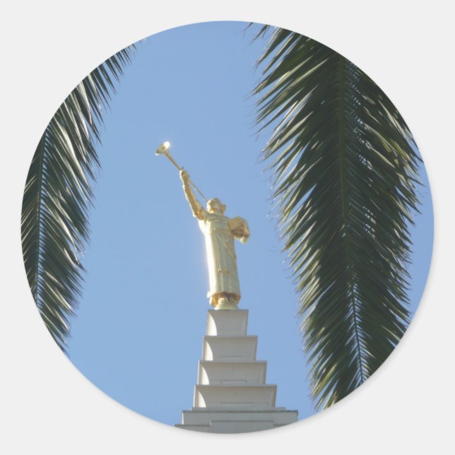 Angel Moroni  Classic Round Sticker (Front)