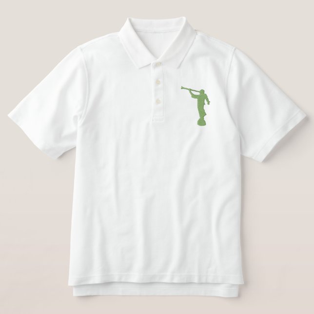 Angel Moroni Embroidered Polo Shirt (Design Front)