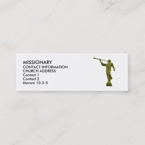 Angel MORONI LDS MISSIONARY CARDS Business Card