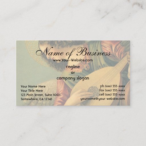 Customizable Angel Musician by Melozzo da Forlì Business Card Template
