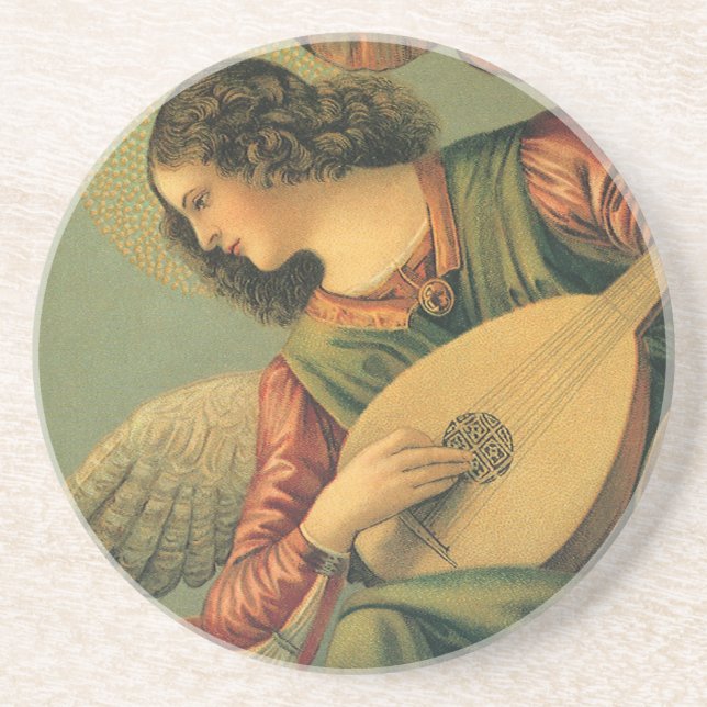 Angel Musician, Melozzo da Forli, Renaissance Art Drink Coaster (Front)
