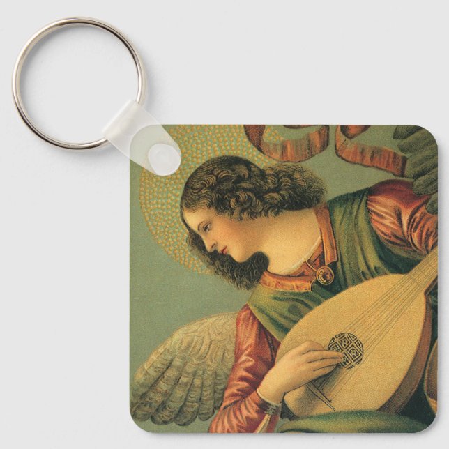 Angel Musician, Melozzo da Forli, Renaissance Art Keychain (Front)