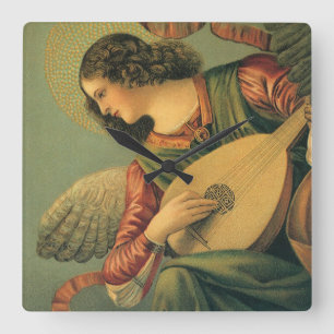 Angel Musician, Melozzo da Forli, Renaissance Art Square Wall Clock