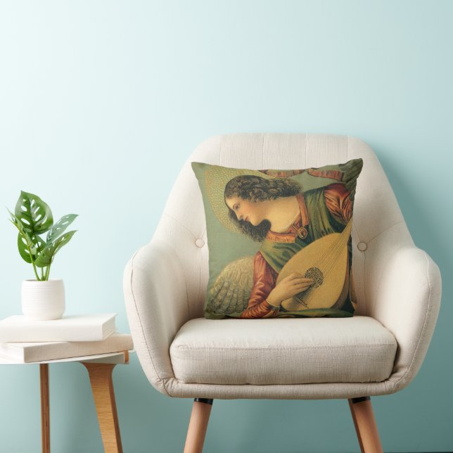 Angel Musician, Melozzo da Forli, Renaissance Art Throw Pillow (Chair)
