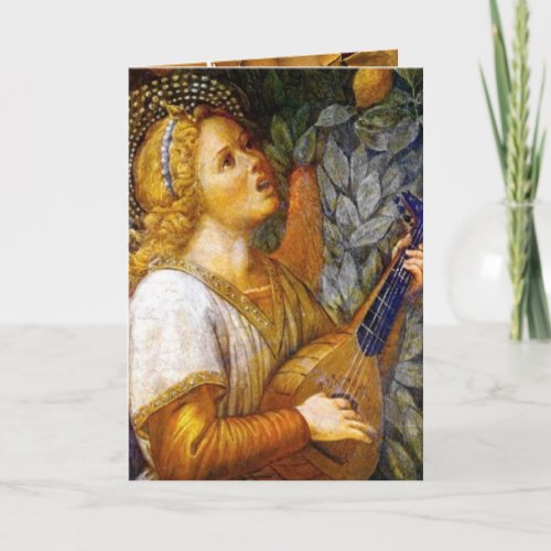 ANGEL MUSICIAN Parchment Holiday Card