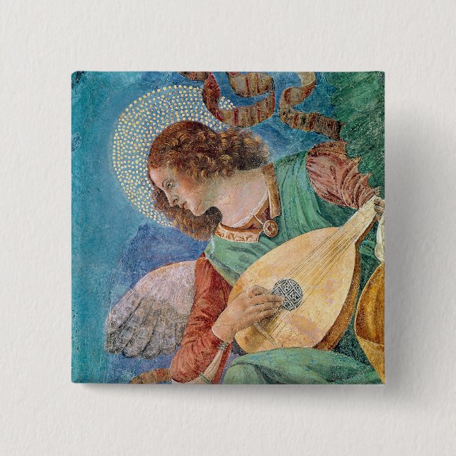 Angel Musician Pinback Button (Front)