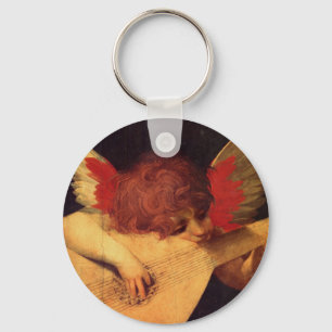 Angel Musician, Rosso Fiorentino Christian Keychain