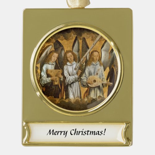 Angel Musicians c1480 Gold Plated Banner Ornament