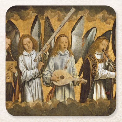 Angel Musicians c1480 Square Paper Coaster