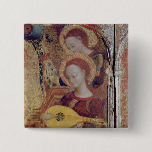 Angel musicians from painting of Virgin and Child Button