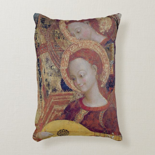 Angel musicians from painting of Virgin and Child Decorative Pillow (Front(Vertical))