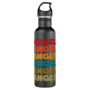 Angel Name, Retro Given Name Colorful Inline Font Stainless Steel Water Bottle