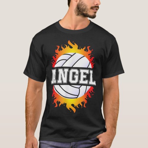 Angel Name Volleyball Player Girls Ball and Net Sp T_Shirt
