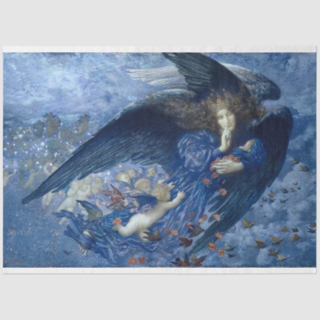 Angel night & her stars decoupage paper (Front)