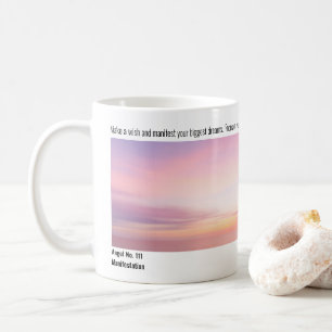 Angel No. 111 Manifestation Pink Sunset Coffee Mug
