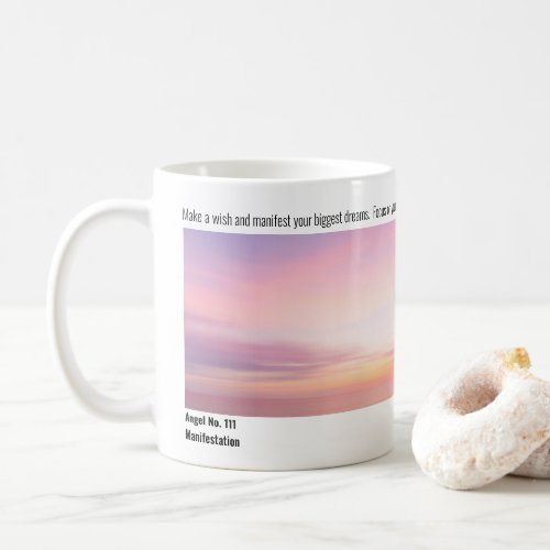 Angel No 111 Manifestation Pink Sunset Coffee Mug