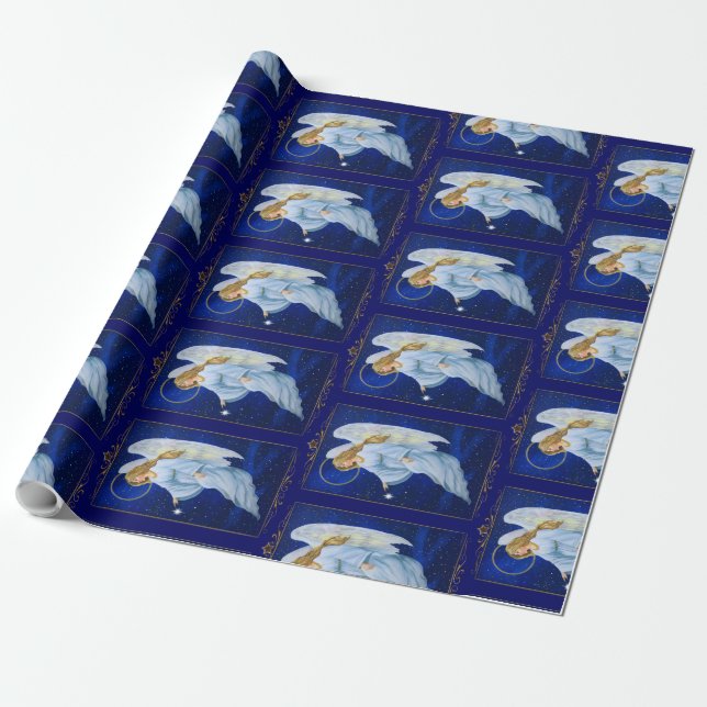 Angel Nocturne Wrapping Paper (Unrolled)