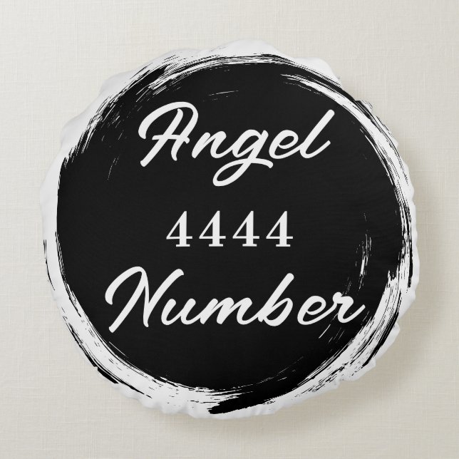 Angel Number "4444" Double Sided  Round Pillow (Back)