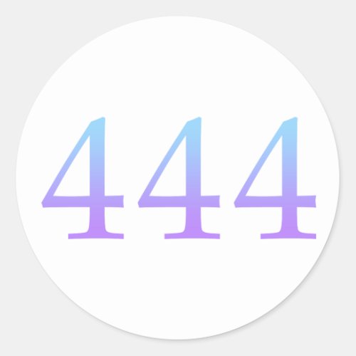Angel Number 444  _ Protection Classic Round Sticker