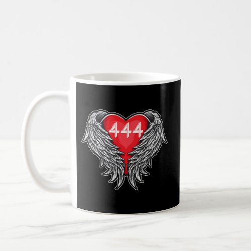 Angel Number 444 With Heart And Wings Of Angel Coffee Mug
