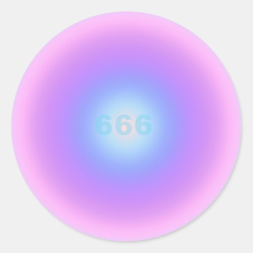 Angel Number 666 Reflect _ Angel Numbers Gradient  Classic Round Sticker
