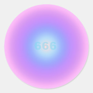 Angel Number 666 Reflect - Angel Numbers Gradient Classic Round Sticker