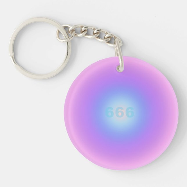 Angel Number 666 Reflect - Angel Numbers Gradient Keychain (Front)