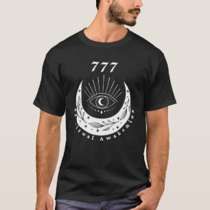 Angel Number 777 Spiritual Awakening The Eye Moon T-Shirt