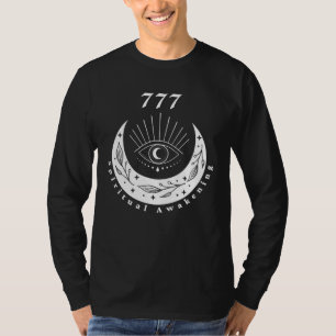 Angel Number 777 Spiritual Awakening The Eye Moon T-Shirt
