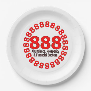 Angel Number 888 – Abundance & Luck Paper Plates