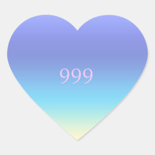 Angel Number 999 - Heart Sticker