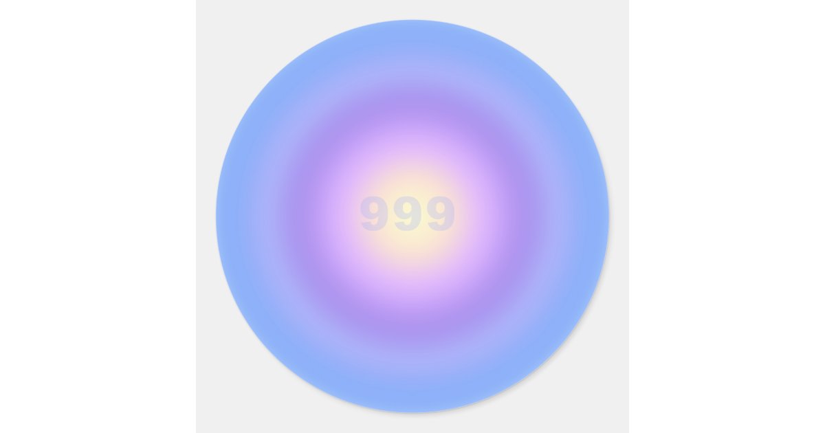 Angel Number 999 Release - Angel Numbers Gradient Classic Round Sticker ...